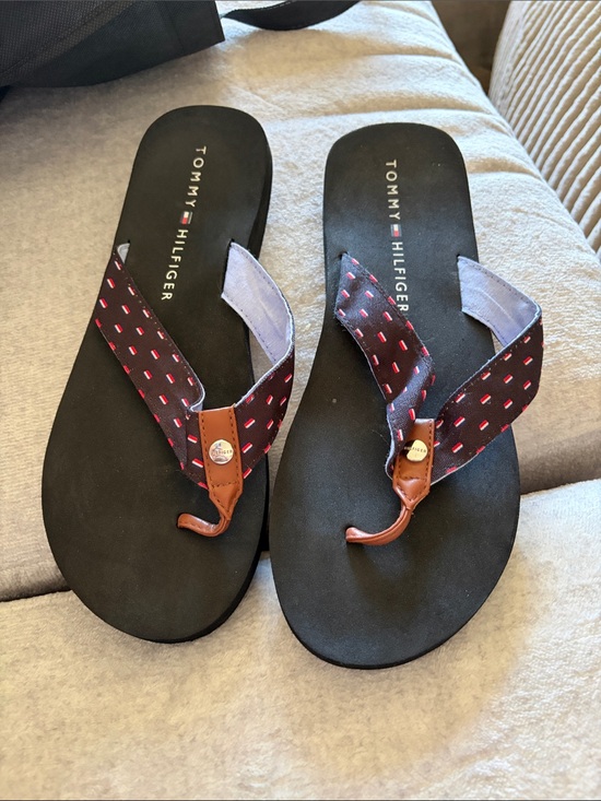 Tommy Hilfiger Shoes - Tommy Hilfiger Sandals with Navy Straps and Red Stitching - 10